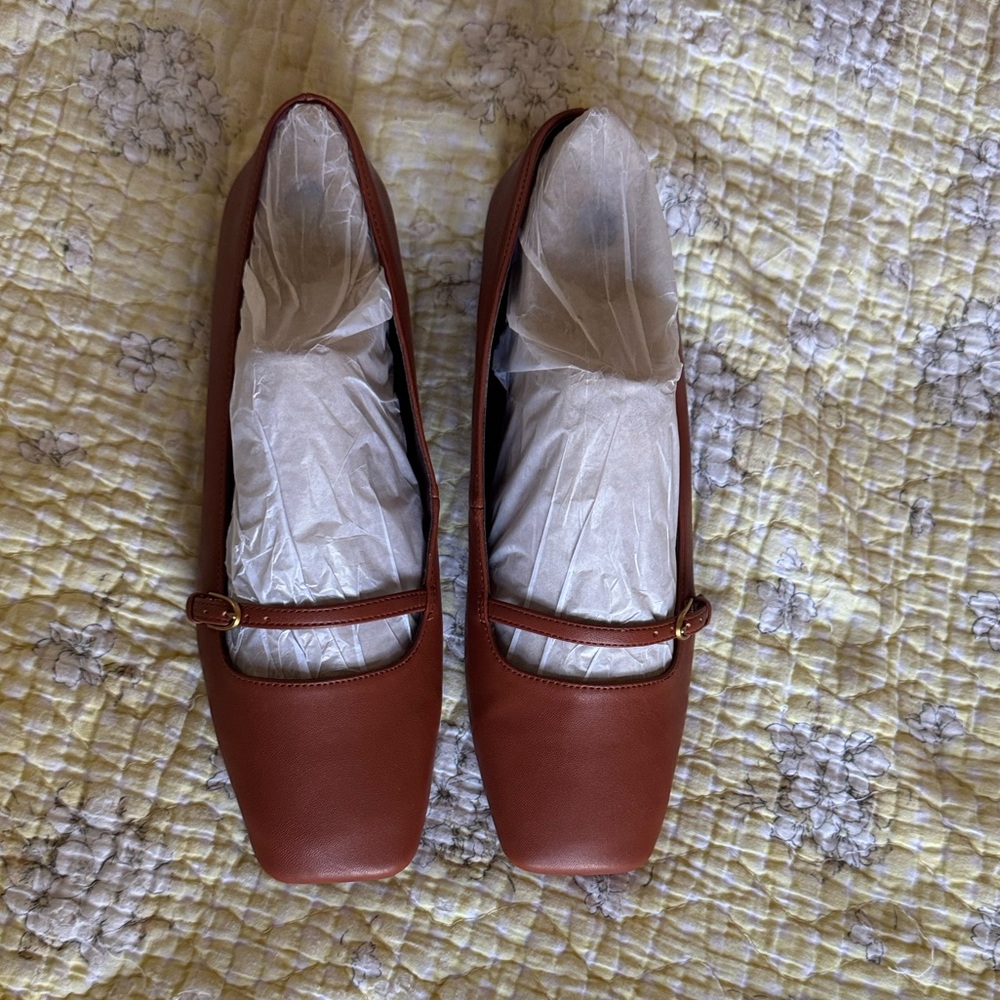 Franco Sarto Tan Mary Jane Flats